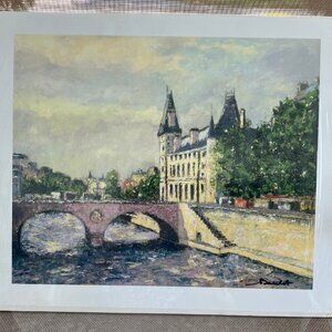 "Le Pont du Palais de Justice" by Andre Bardet Seriolithograph